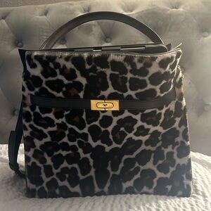 Tory Burch Lee Radziwill Shearling Satchel Purse